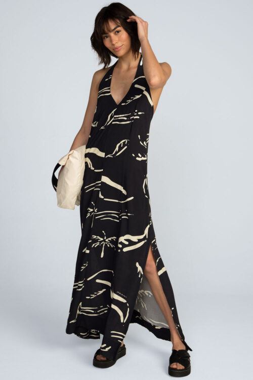 Vestido longo estampado