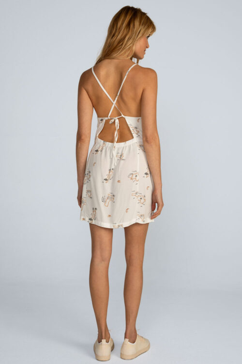 Vestido curto viscose estampada Vestido Ilhas 113SS26072 2