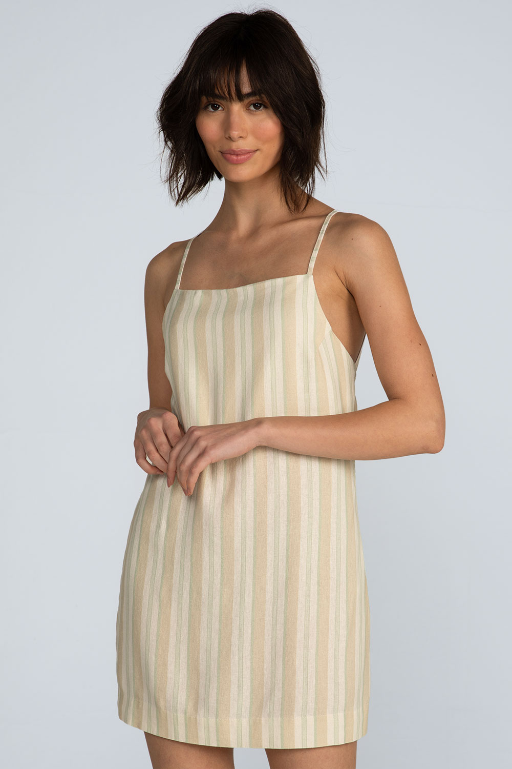 Vestido curto listrado Vestido curto listrado