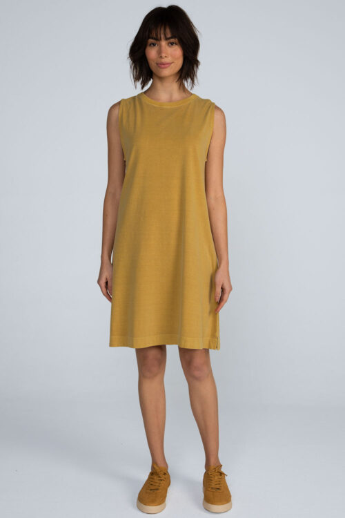 Vestido curto malha estonada Vestido Mostarda 113SS26070 3