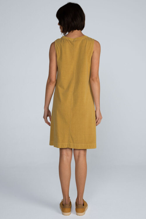 Vestido curto malha estonada Vestido Mostarda 113SS26070 4