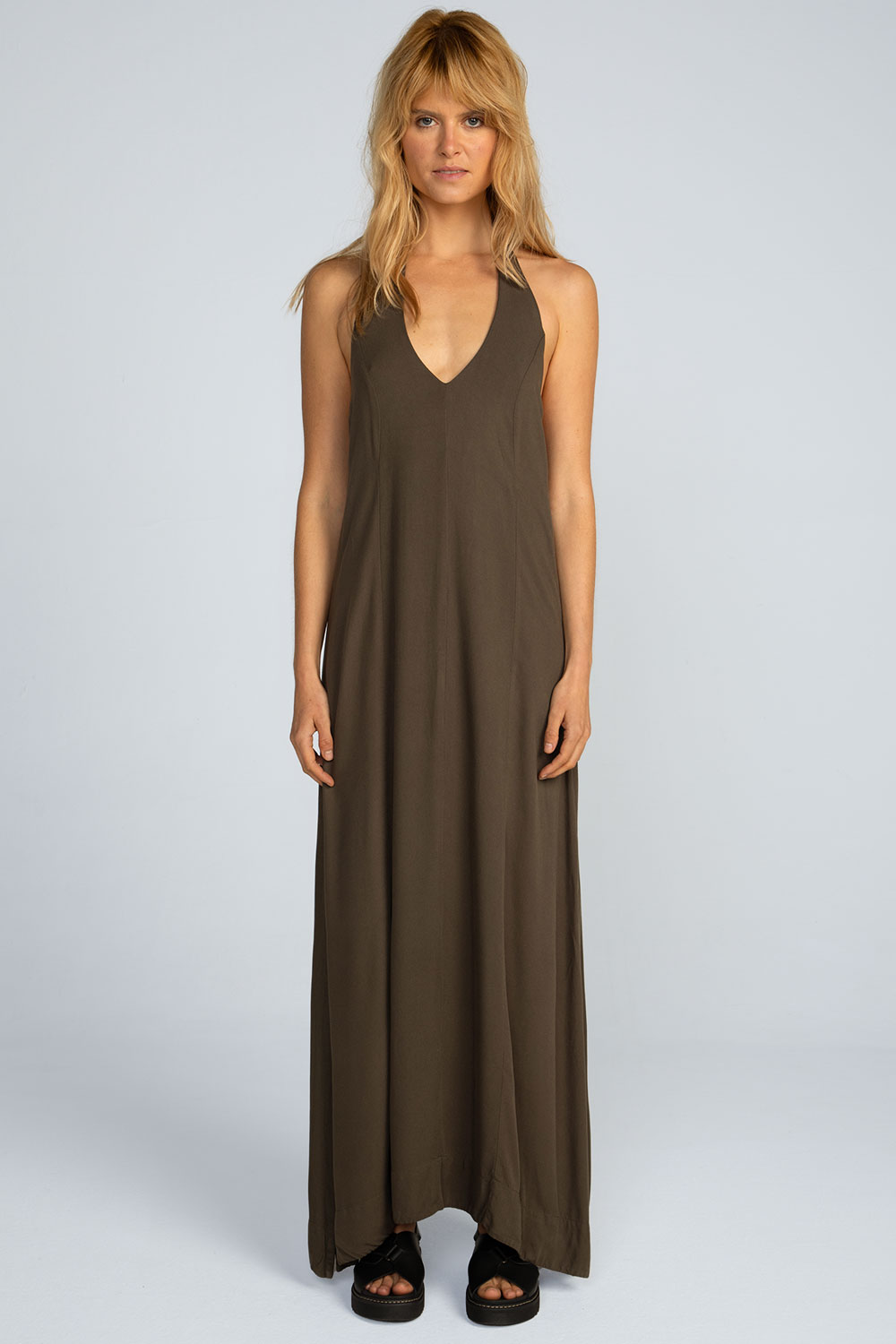 Vestido longo viscose lisa Vestido longo viscose lisa - Imagem 2