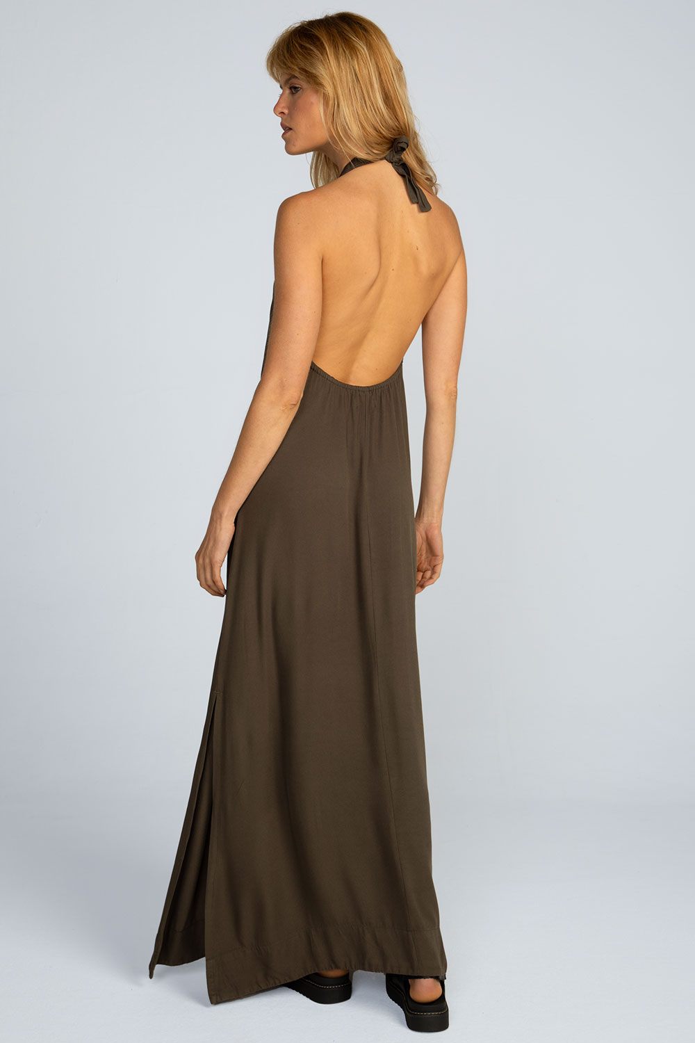 Vestido longo viscose lisa Vestido longo viscose lisa - Imagem 4