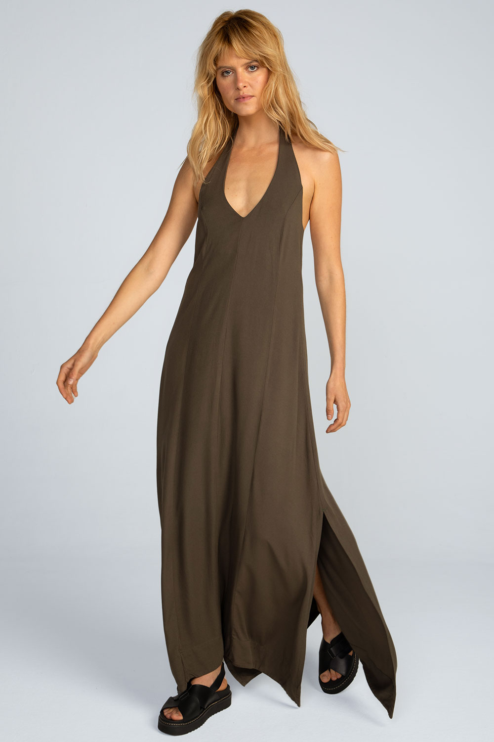 Vestido longo viscose lisa Vestido longo viscose lisa - Imagem 5