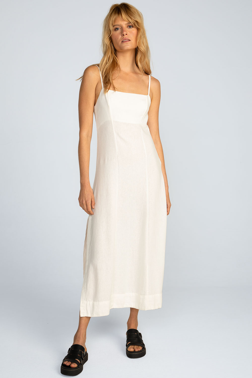 Vestido midi linho Vestido midi linho