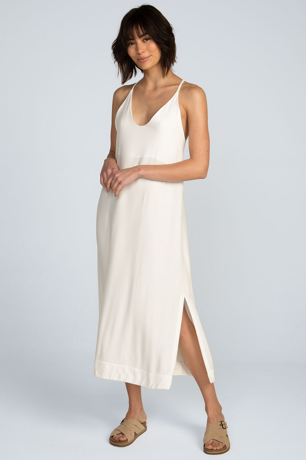 Vestido midi alças Vestido midi alças