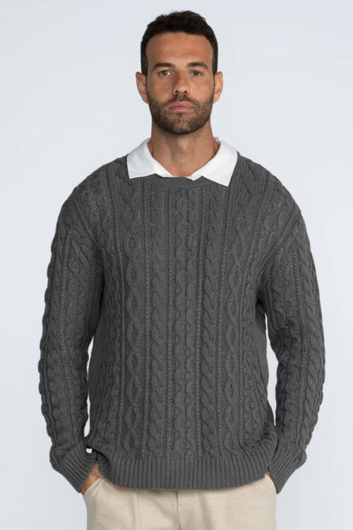 Blusão tricô tranças