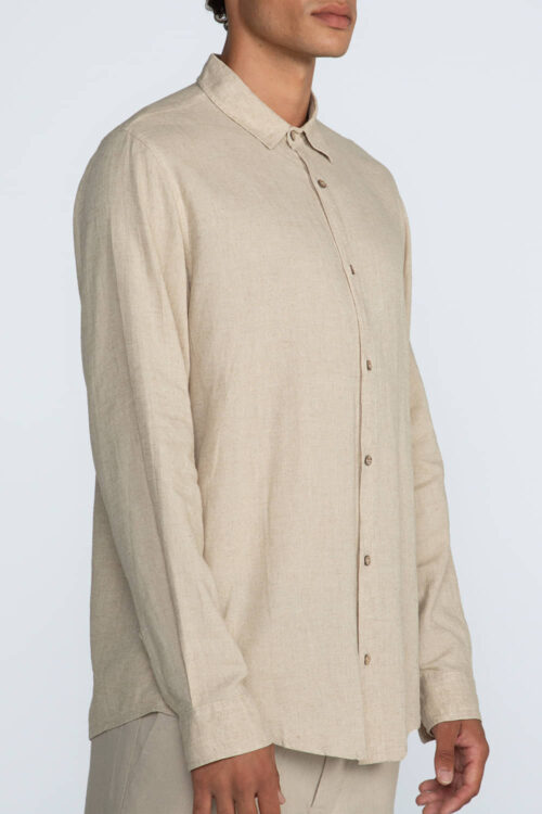 Camisa Linho manga longa Camisa Areia 206FW26132 3