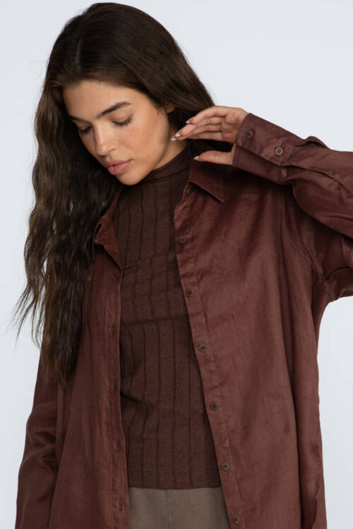 Camisa Marrom 106FW26025 2