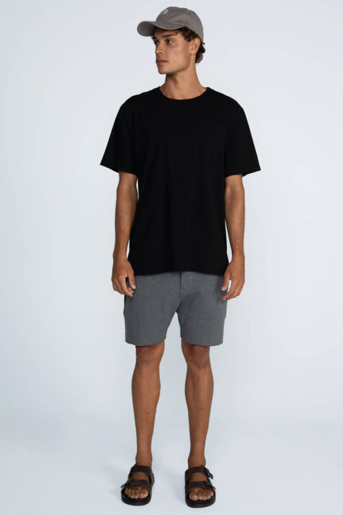 Camiseta oversized Nunca pare de remar Camiseta Preta 201FW26218 1