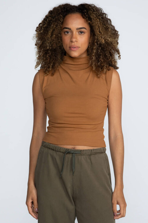 Cropped malha com linho