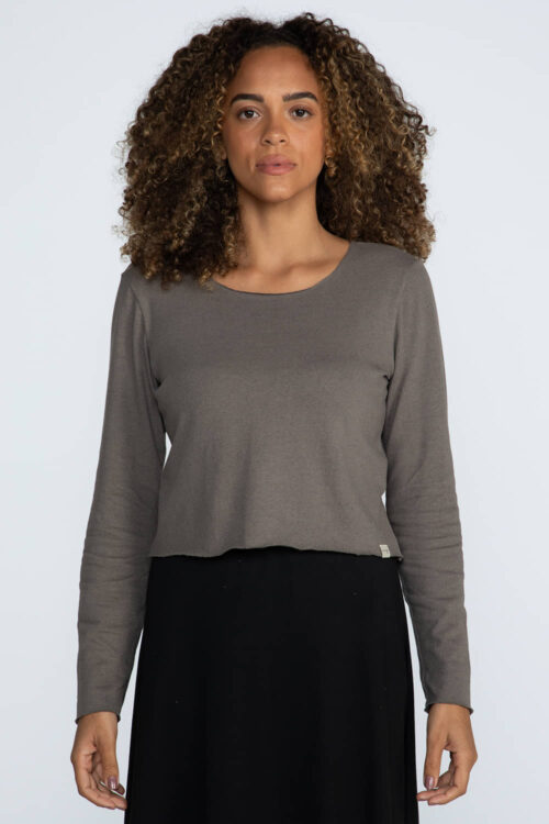 Cropped corte a fio em linho