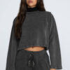 Cropped moletom marmorizado