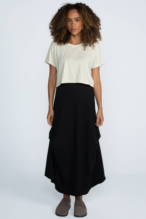 Alternative view of Cropped manga curta malha estonada