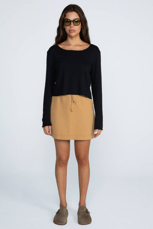 Alternative view of Cropped corte a fio em linho