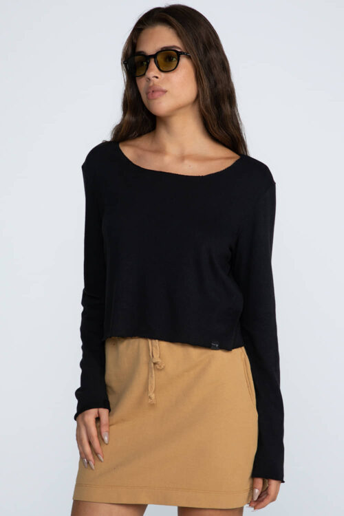 Cropped corte a fio em linho