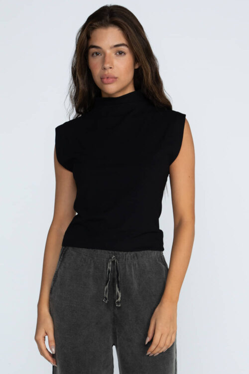 Cropped malha com linho