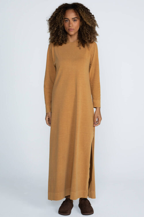 Vestido midi manga longa