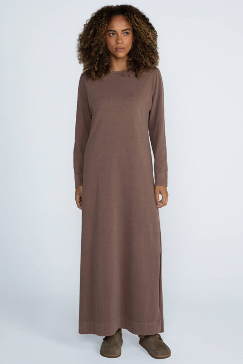 Vestido midi manga longa