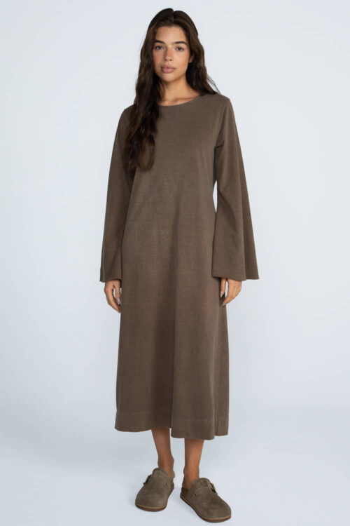 Vestido midi manga 3/4